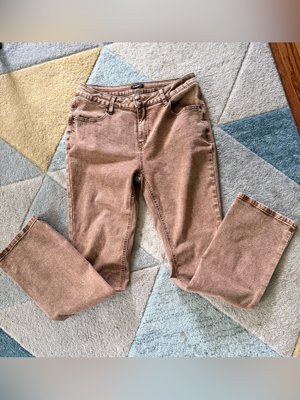 Flamingals Women's High-Rise Straight Jeans in Copper color - size L (32 x 30)